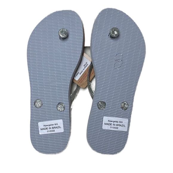 Havaianas Slim Ice Grey Glitter Flip Flop New - Picture 3 of 6